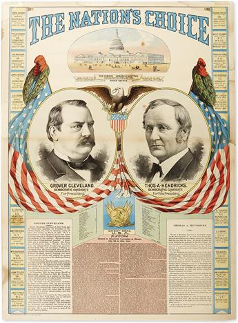 (PRESIDENTS--1884 CAMPAIGN.) Pair of The Nations Choice broadsides depicting the Cleveland and Blaine tickets.